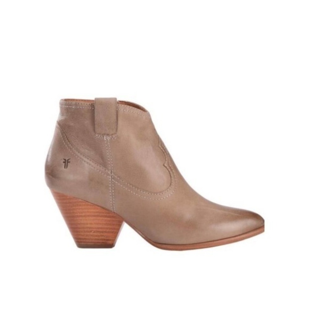 FRYE Tan / Ash Reina Zip-Up Leather Booties 7.5